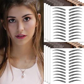 Eyebrow Tattoo 88 Pairs! Newly Improved 4D Tattoo Eyebrow,Popular Black Fake Eyebrows,Realistic Eyebrow Transfers Sticker,Suitable Sizes,Waterproof and Long-Lasting 3-5 Days