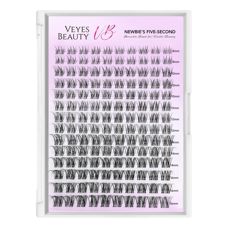 VEYESBEAUTY Lash Clusters Individual Eyelash Extensions Thin & Invisible Band