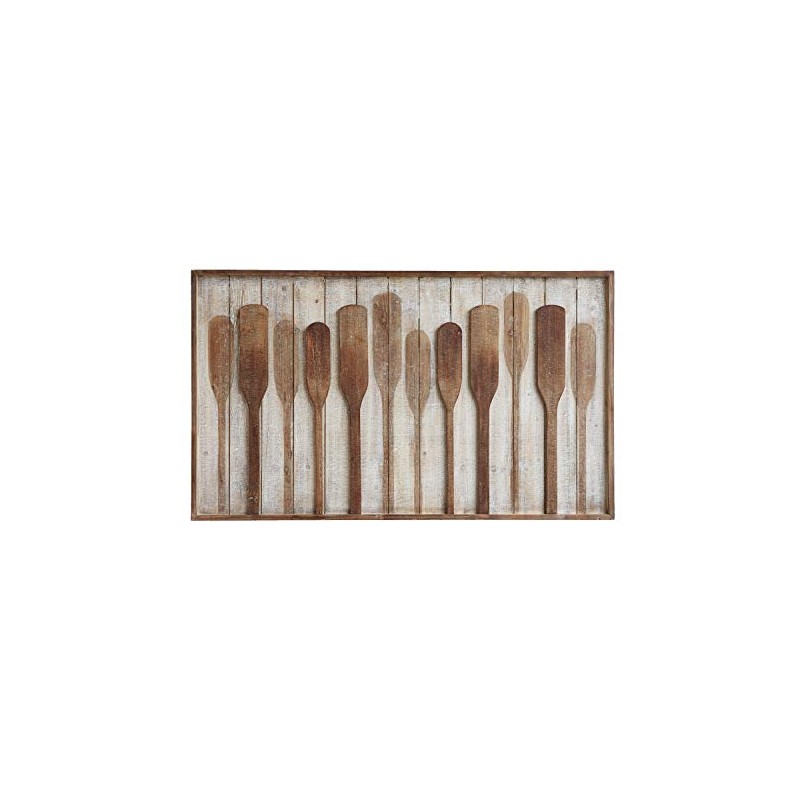 Creative Co-Op Wood Framed Wall Décor with Raised Paddles