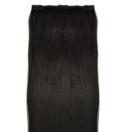 100% REAL, Luxury, Clip-In Hair Extensions, 1 Piece, 22 inches in length - 40 Grams, Remy, Human Hair (1pc, 22 inch, 1b, Natural Black)