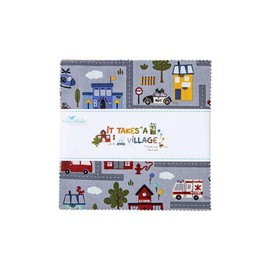 Jennifer Long It Takes a Village 5" Stacker 42 5-inch Squares Charm Pack Riley Blake 5-15460-42