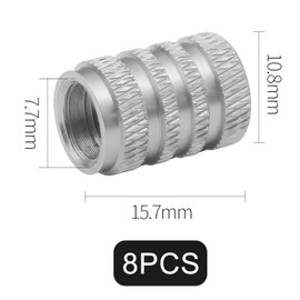 8 Pcs Tyre Valve Caps, Stem Dust Caps,Car Tire Valve Stem Caps,Universal Aluminum Tire Valve Cap Valve Covers Replacement for Cars,Bike, Motorcycles, Silver