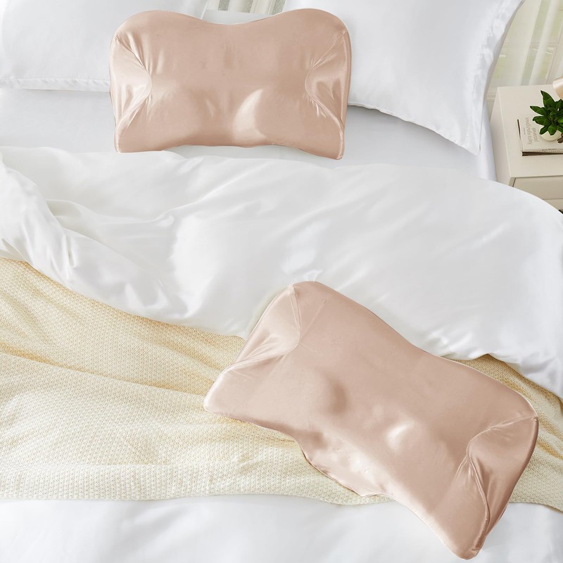 P Pothuiny 2 Pcs Satin Pillowcase for Cervical Pillow, Smooth