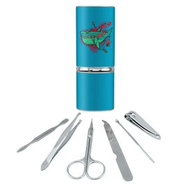 Shark Shipwreck With Debris Harpoon and Anchor Stainless Steel Manicure Pedicure Grooming Beauty Care Travel Kit