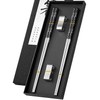 FOFAYU Metal Reusable Chopsticks 2 Pairs Titanium Plated Stainless Steel