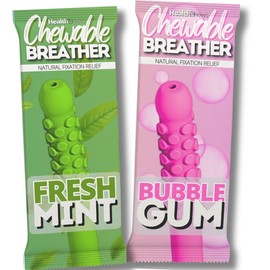 Essential Oil Aromatherapy Chew Fidget Toy Puffer to Calm Cravings Reduce Stress Smell or Puff:_Fresh Mint / Bubble Gum