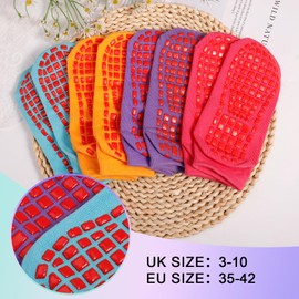 Fanshiontide 4 Pairs Non Slip Yoga Pilates Socks,Yoga Socks for Women&Men with Grips Non Slip Slipper Socks Fitness Fall Prevention Grip Socks for Ballet, Pilates, Hospital, Home