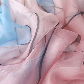 STORY OF SHANGHAI Women's Mulberry Flower Print Large Silk Shawl Scarf Wraps 68 * 43 Inches