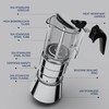 SIXAQUAE Stovetop Espresso Maker, Crystal Glass-top & Stainless Steel Espresso
