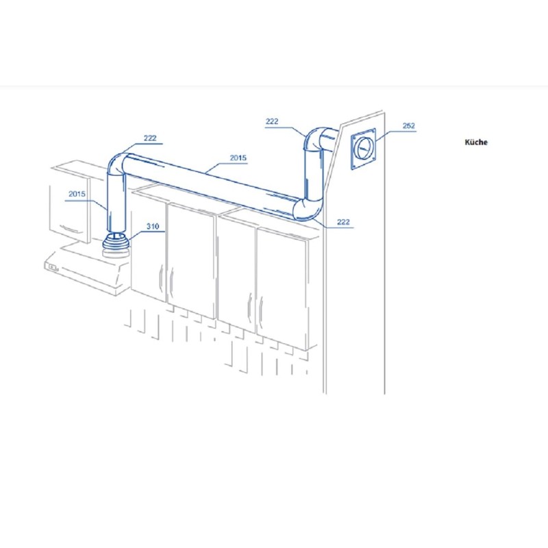 Edge Elbow 90 Degree Vertical Ventilation Duct 110 x 55