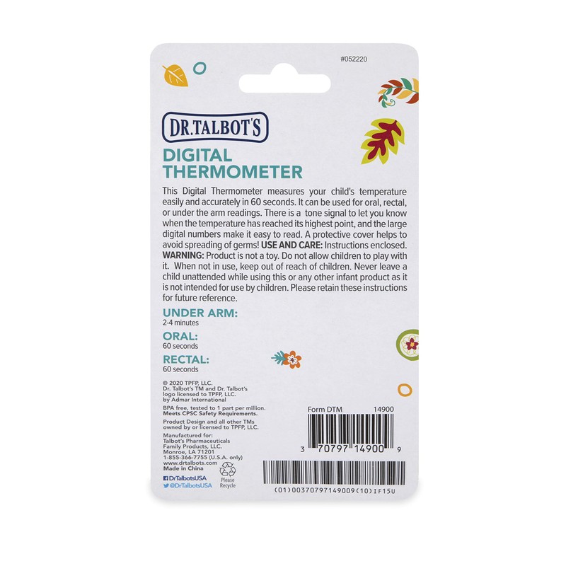 Dr. Talbot's Baby Digital Thermometer with Protective Cover for Storage