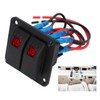 Rocker Switch Panel 2 Gang On Off Pre Wired Red