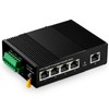 Binardat 5 Port Gigabit Din Rail Industrial Ethernet Switch, 4