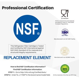 AQUALINK Replacement for LG LT700P,Kenmore 46 9690, Air Filter LT120F,RFC 1200A, LFXC24726S, LFX28968ST, RWF1200A, LFXS30766S,R-9690, LFXS24623S, Refrigerator Water Filter, 3Pack