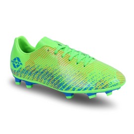 Nivia Encounter 9.0 Football Stud/Shoes (Green/Aster Blue, 10 UK/ 11 US / 44 EU) | Synthetic Leather | Lace-up | Modern