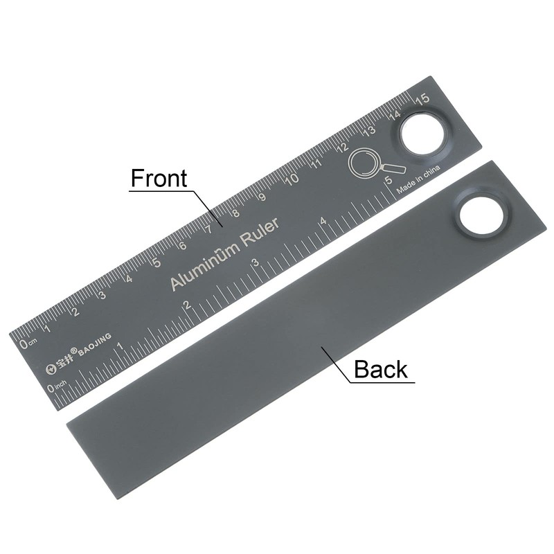 sourcing map Straight Ruler 6 Inch Metric English System Aluminum