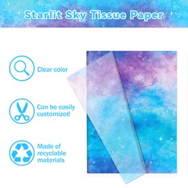JOINFANXIN 100 Sheets Blue Purple Gradient Tissue Paper, DIY Gifts Wrapping Paper Decoration for Wedding Birthday Party DIY Crafts Supplies, 13.8 x 19.7 inches