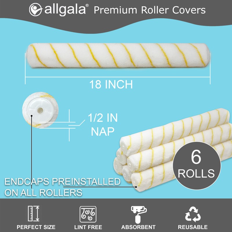 Allgala 18 Inch Painting Roller Kit Pro Grade 10 PC