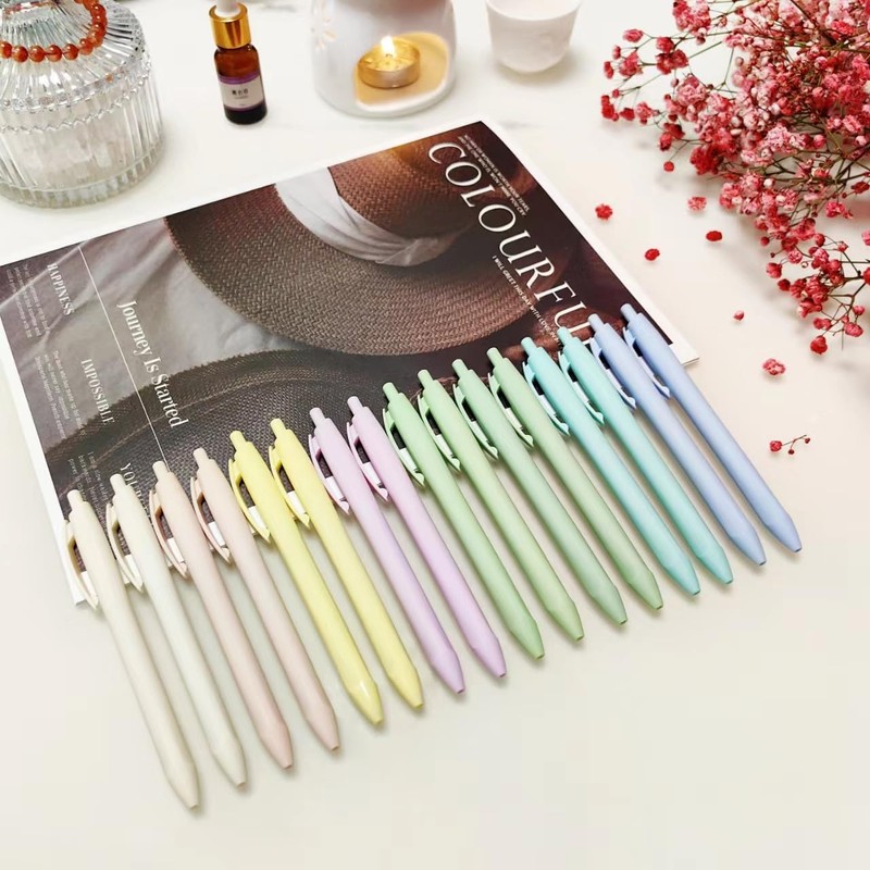 Colourcolor Pastel Retractable Ballpoint Pens,Medium Point 1.0mm Black Ink,Quick Drying,Smearing