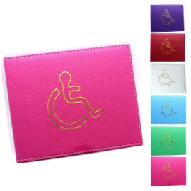 Soft Leather Disabled Badge Holder Wallet Disability Parking Badge Cover Holder by Glamified Disabled Blue Badge Display Holder (Pink)