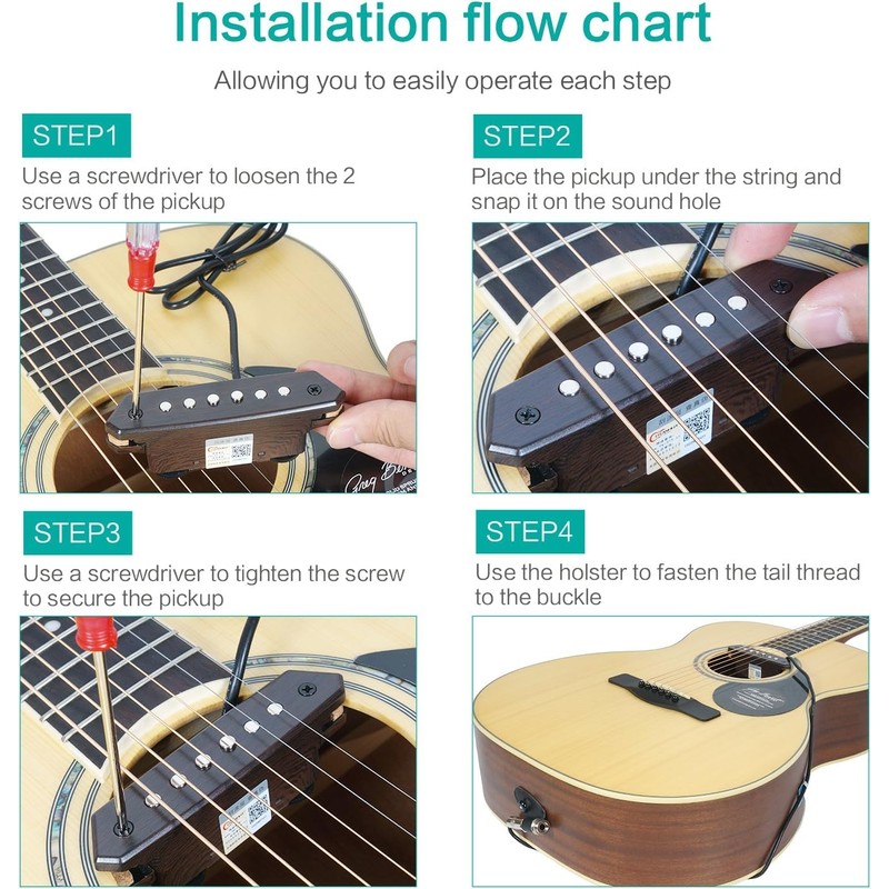 Acoustic Guitar Pickup Passive Megnetic Soundhole Pickup with Humbucker Volume