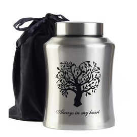 P.J homsv Urn for Ashes for Women Men Large Cremation Urns for Adult Male Female Decorative Urns Silver Stainless Steel Up to 160lbs