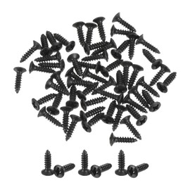 sourcing map 50pcs 3MM Electric Guitar Bass Pickguard Screws Scratch Plate Mounting Screw for SQ ST TL Guitar, Black