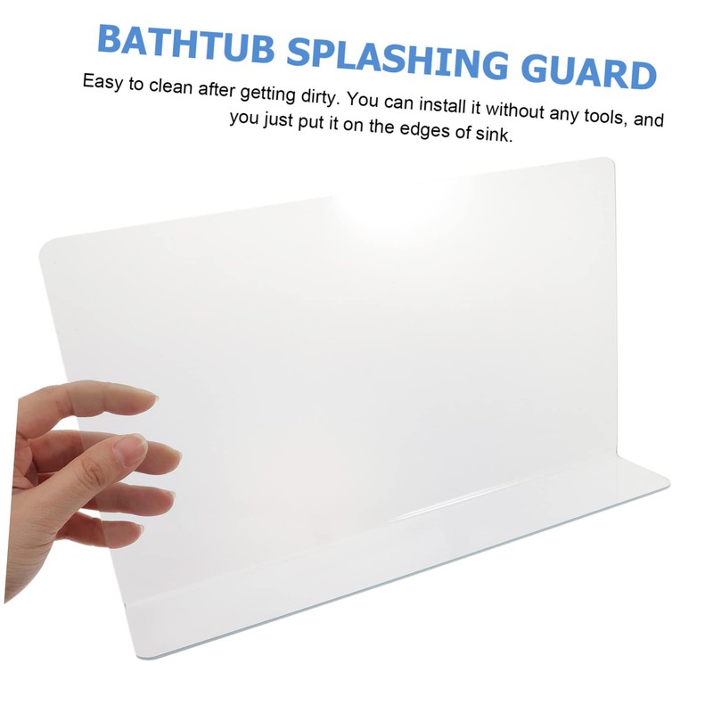 Mobestech Bathtub Splashing Guard Kitchen Sink Board for Bathroom PVC