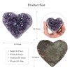TUMBEELLUWA Heart Shaped Amethyst Crystal Cluster Geode Decorative Rock Raw