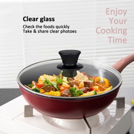 13.5 Inch Glass & Stainless Steel Lid with Steam Vent, Universal lid for Pots, Pans, Skillets and Woks, Large Covers Replacement of 34cm