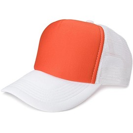 styleBREAKER Unisex 5-Panel Mesh Cap, Trucker Baseball Cap, Adjustable Click and Snap Closure, Cap 04023007, Colour:Orange-White