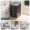 Semiocthome Black Chest of 4 Drawers with Tempered Glass Top