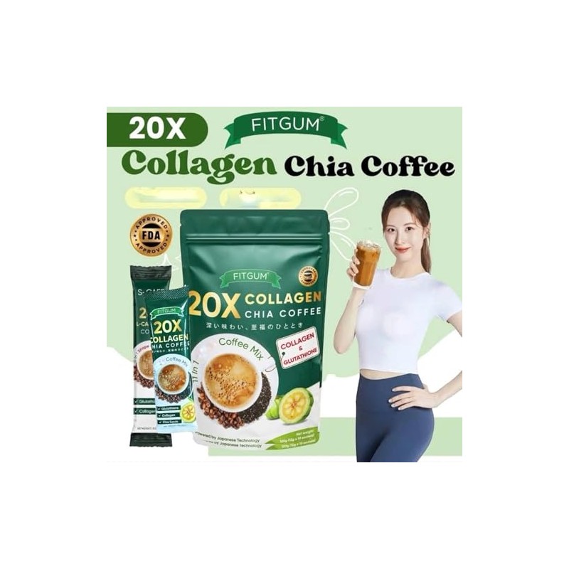 FIT GUM 20X Collagen Chia Coffee - 11 in 1