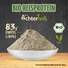 Organic Rice Protein | 250g | 83% Protein Content | Vegan Protein Powder | Gluten Free | Direct from Achterhof
