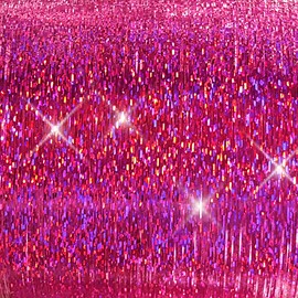 40" Sparkling Hair Tinsel 400 Strands (Pink Fuchsia, Red Fire, Blue Sea, Green Emerald)