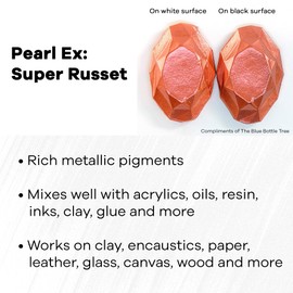 Jacquard Pearl Ex Pigment Powder 4oz Super Russet - Loose Mica Powder for Epoxy Resin, Watercolors, Calligraphy Ink & Clay - Epoxy Pigment Powder - Epoxy Resin Color