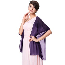 Kate Kasin Girls Evening Dress Shawls and Wraps Bridal Summer Scarves Dark Purple