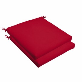 Mozaic Indoor or Outdoor Sunbrella AMCS105533 Square Chair Seat Cushions Set, Set of 2, 20 x 20 x 2.5, Canvas Jockey Red