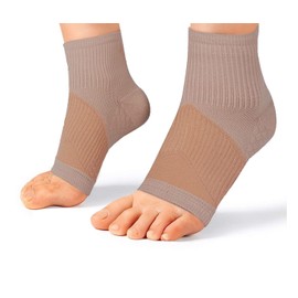 H HOME-MART Plantar Fasciitis Socks with Arch Support, Foot Care Ankle Brace Compression Sleeve Socks, Eases Swelling & Heel Spurs, Ankle Brace Support, Increases Circulation (Skin, L(EU 41-42))
