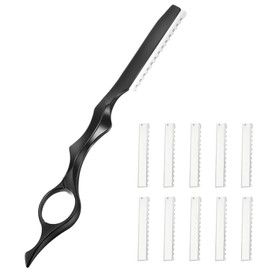 Professioneller Haar Verdünnung Kamm – Effiliermesser aus Aluminium, Rasiermesser mit 10 Klingen zum Ausdünnen und Formen der Haare, Schwarz, ca. 17.5×5.7cm, ergonomisch & wasserfest