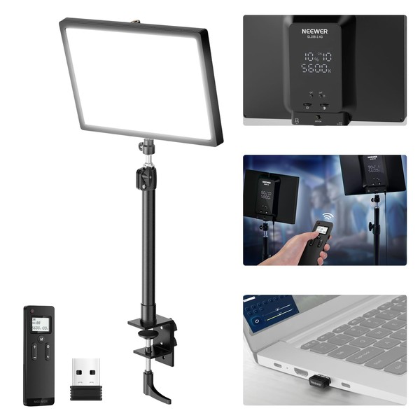 NEEWER GL25B 12.9" Streaming Key Light, 2.4G RT100 Remote &