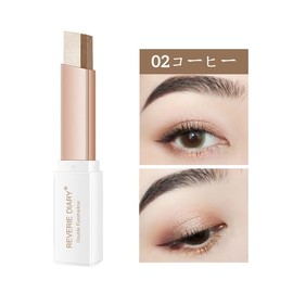 SWEET NIGHT Gradient Eyeshadow Pen, Pearl Shiny Fine Glitter, Waterproof, Smear Resistant, 3D Eye Makeup, Contoured Bright Pearlescent Double Ended Eye Shadow Stick, 6 Colors, Coffee Brown (02-Brown)