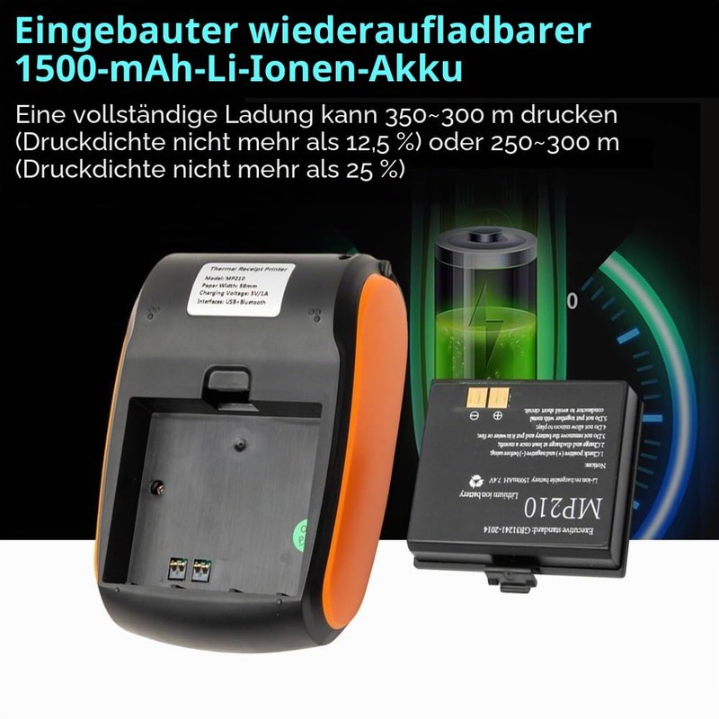 Sunydog Mobile Thermal Printer Wireless 58mm Compatible with Android
