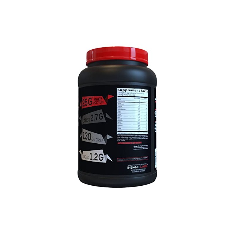 Insane Labz Insane Whey,100% Muscle Building Whey Protein, BCAA Amino