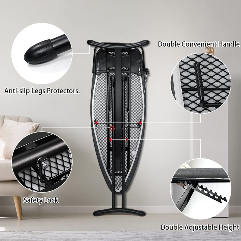 Duwee Steel Top Extra Wide Ironing Board with Sleeve Board