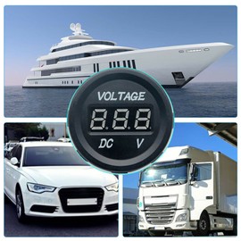 Riloer Digital LED Display Voltmeter Voltage Meter Panel Meter 12-24V Car Motorcycle