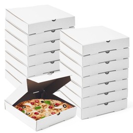 WOKAV 15 Pcs Cardboard Pizza Box 7.3 x 7.3 x 1.6 Inch White Kraft Corrugated Mini Pizza Pizza Boxes Used for small personal pizzas