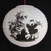 2 of Chinese White Paper Lanterns with Pictures of Bamboo