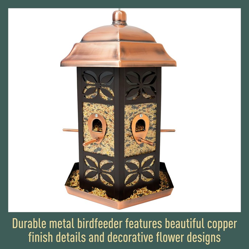 Copper Hexagon Bird Feeder