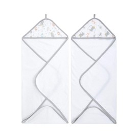 aden + anais Essentials Hooded Towel for Boys & Girls, Soft 100% Cotton Baby Bath Towel, Wrap Bath Towel Set for Kids, Toddlers & Infants, Pack of 2, Dumbo New Heights